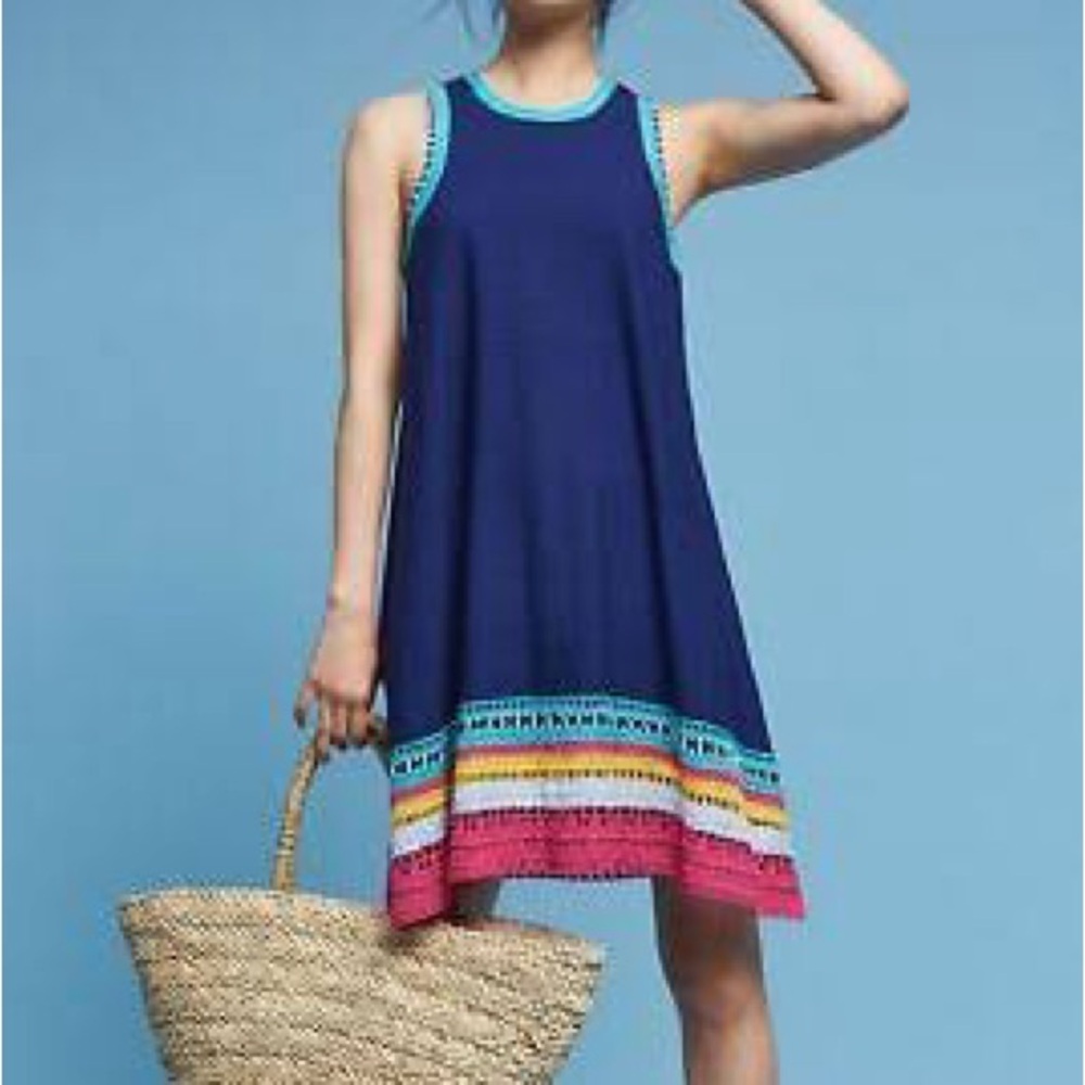 Anthropologie crocheted trim swing dress by Akemi + Kin